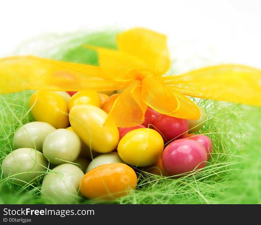 Colorful easter eggs on a white background