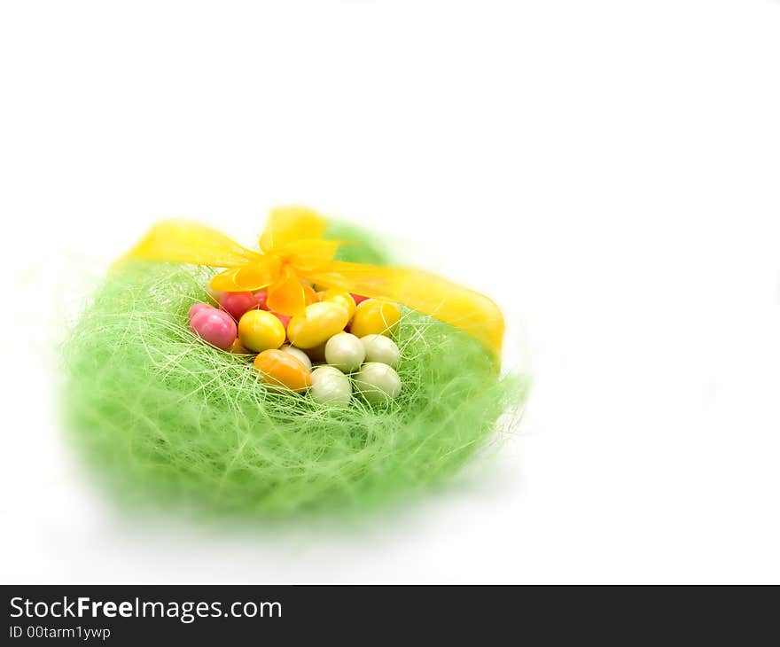 Colorful easter eggs on a white background