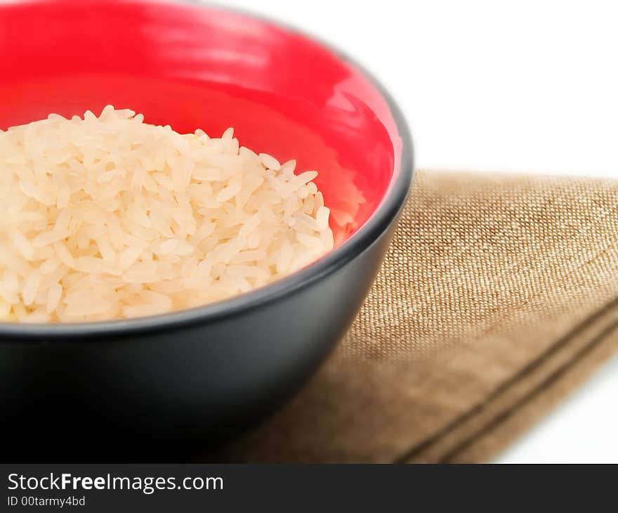 Bowl of rice in a kitchen