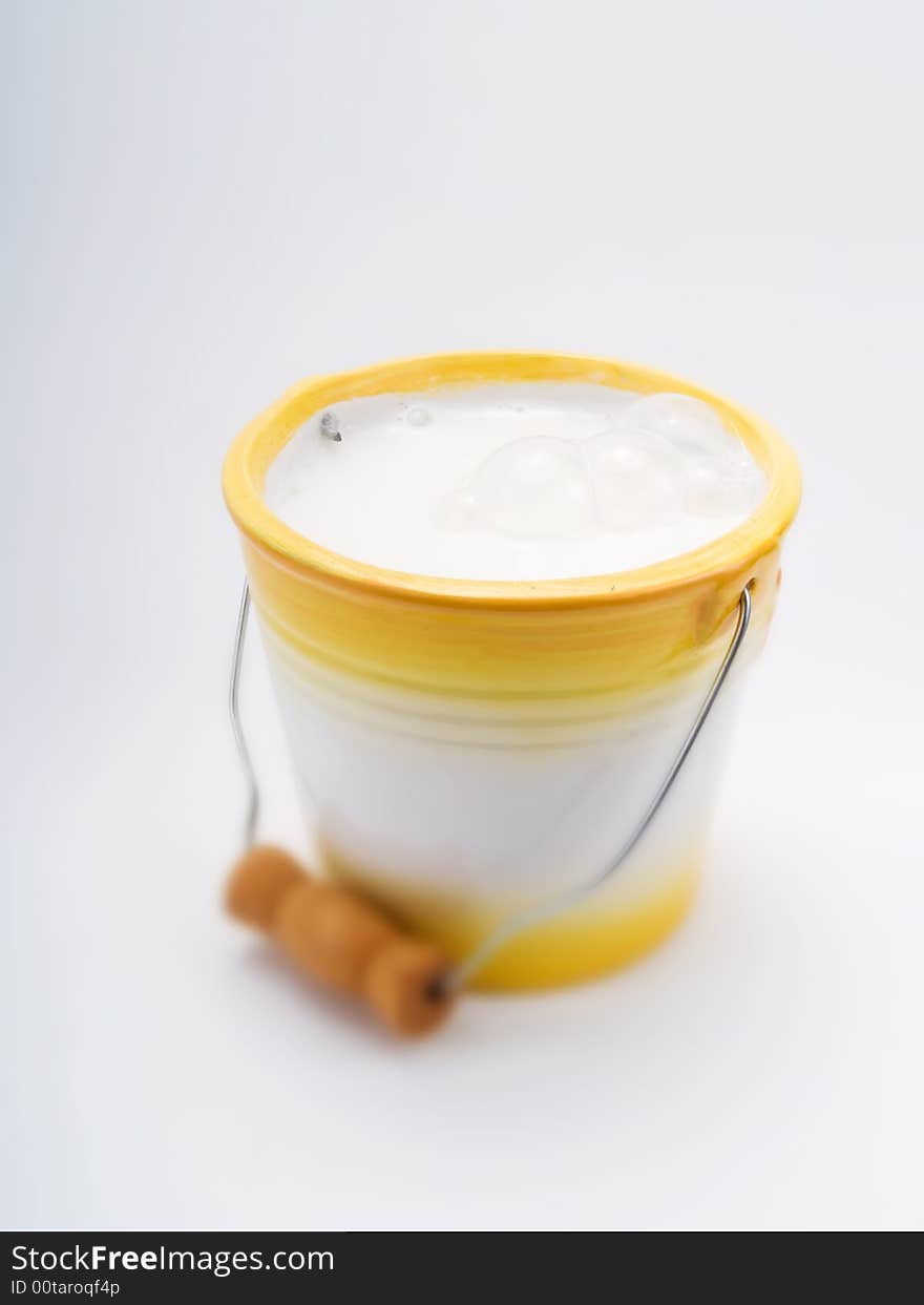 Milk on a white background