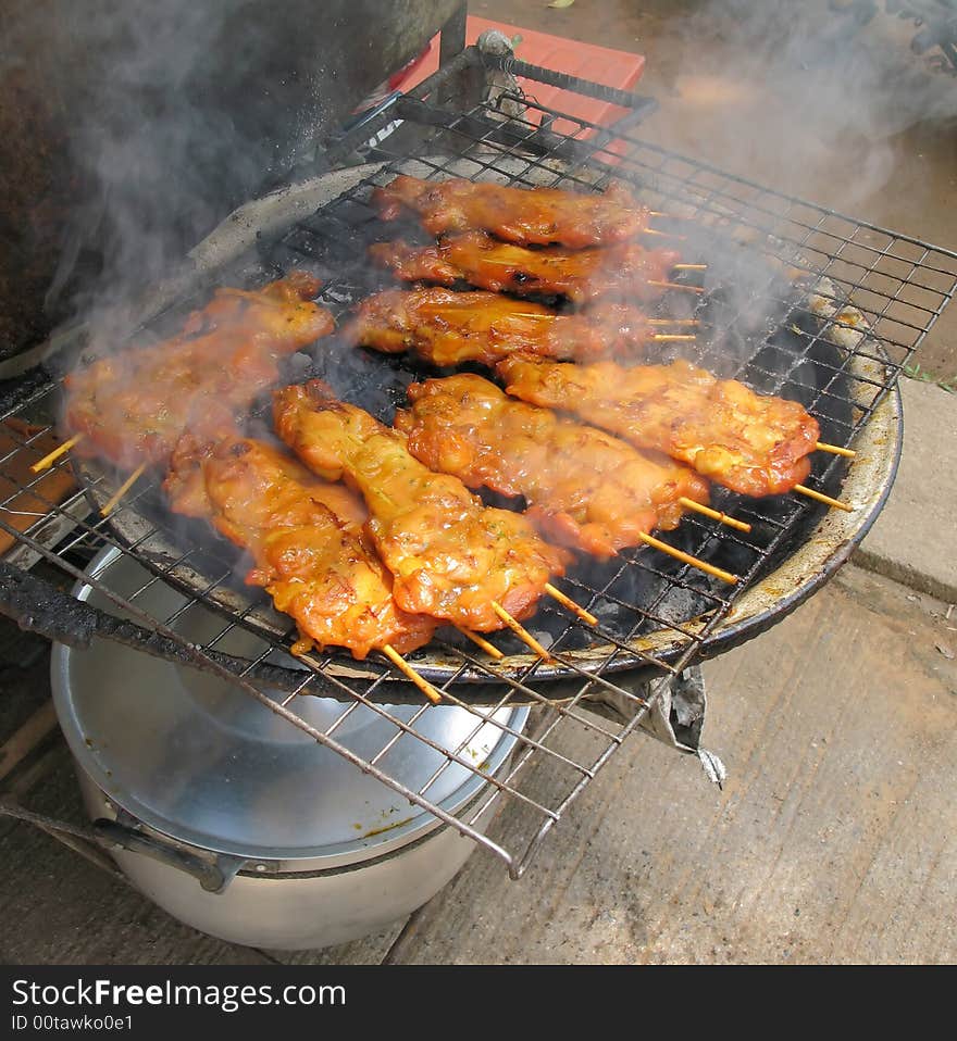 Chicken barbecue on the grill