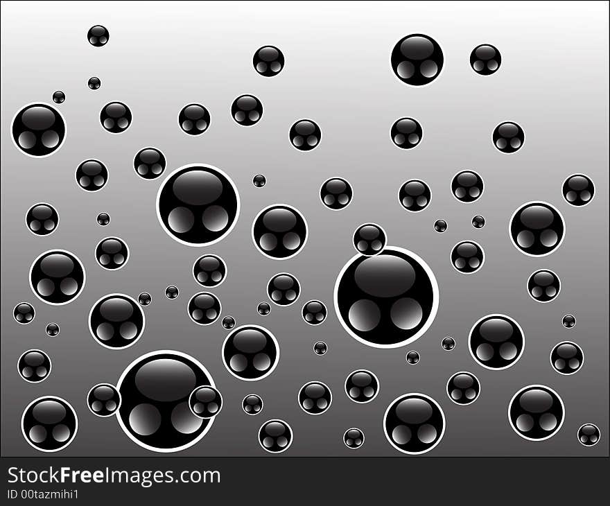 Vector illustration of black bubbles