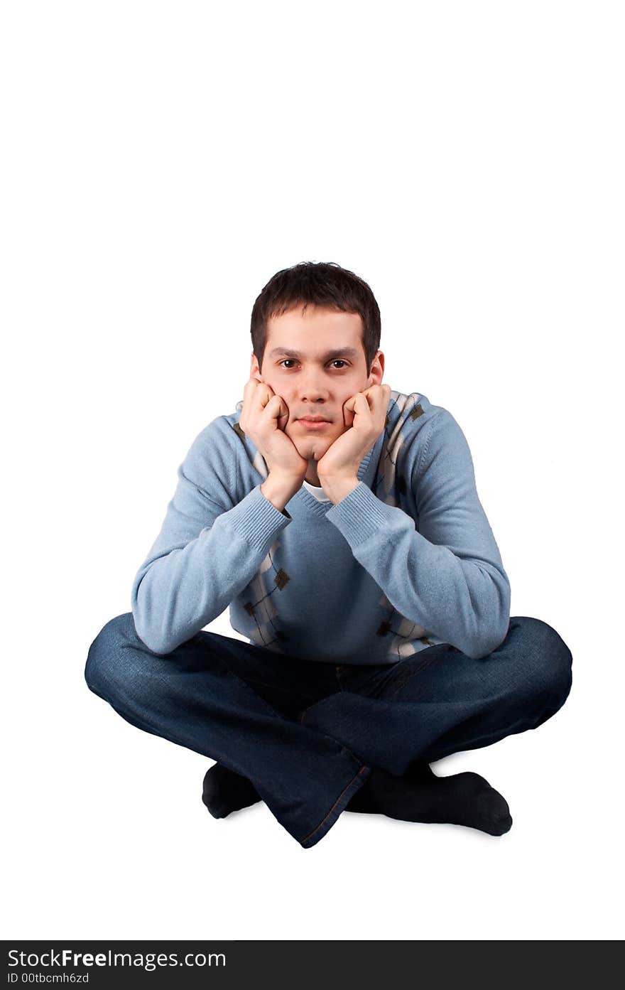 Young man sitting