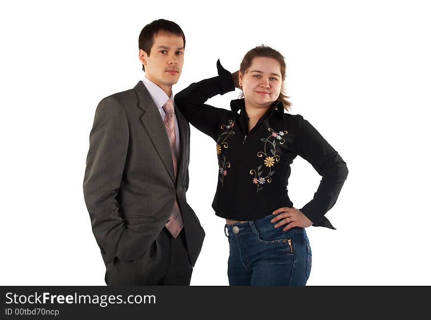 Young Businessman And Girl