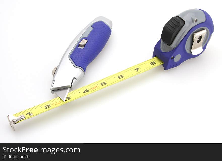 Box Knife and Tape Measure