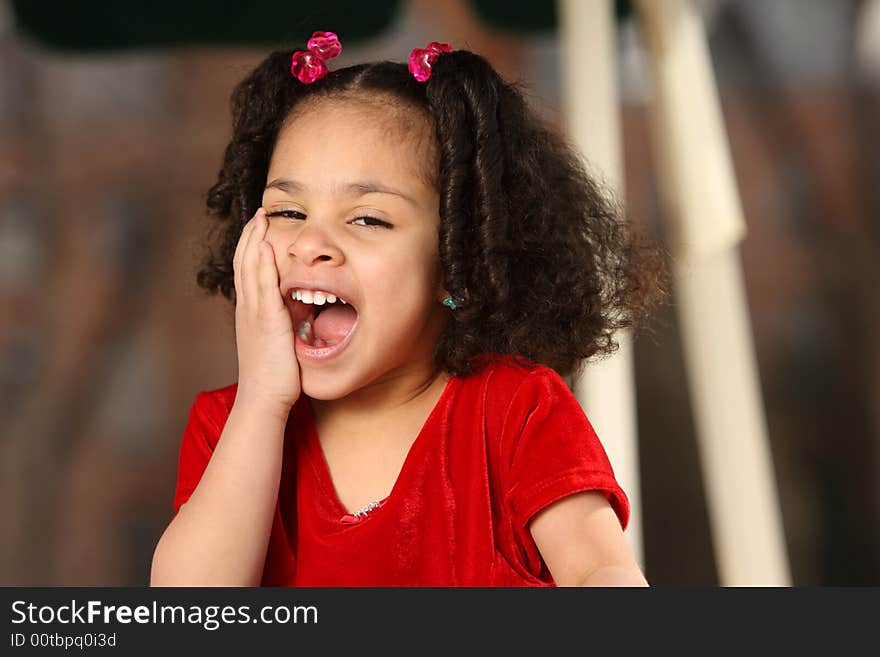 Young beautiful multiracial girl with afro hairstyle. Young beautiful multiracial girl with afro hairstyle