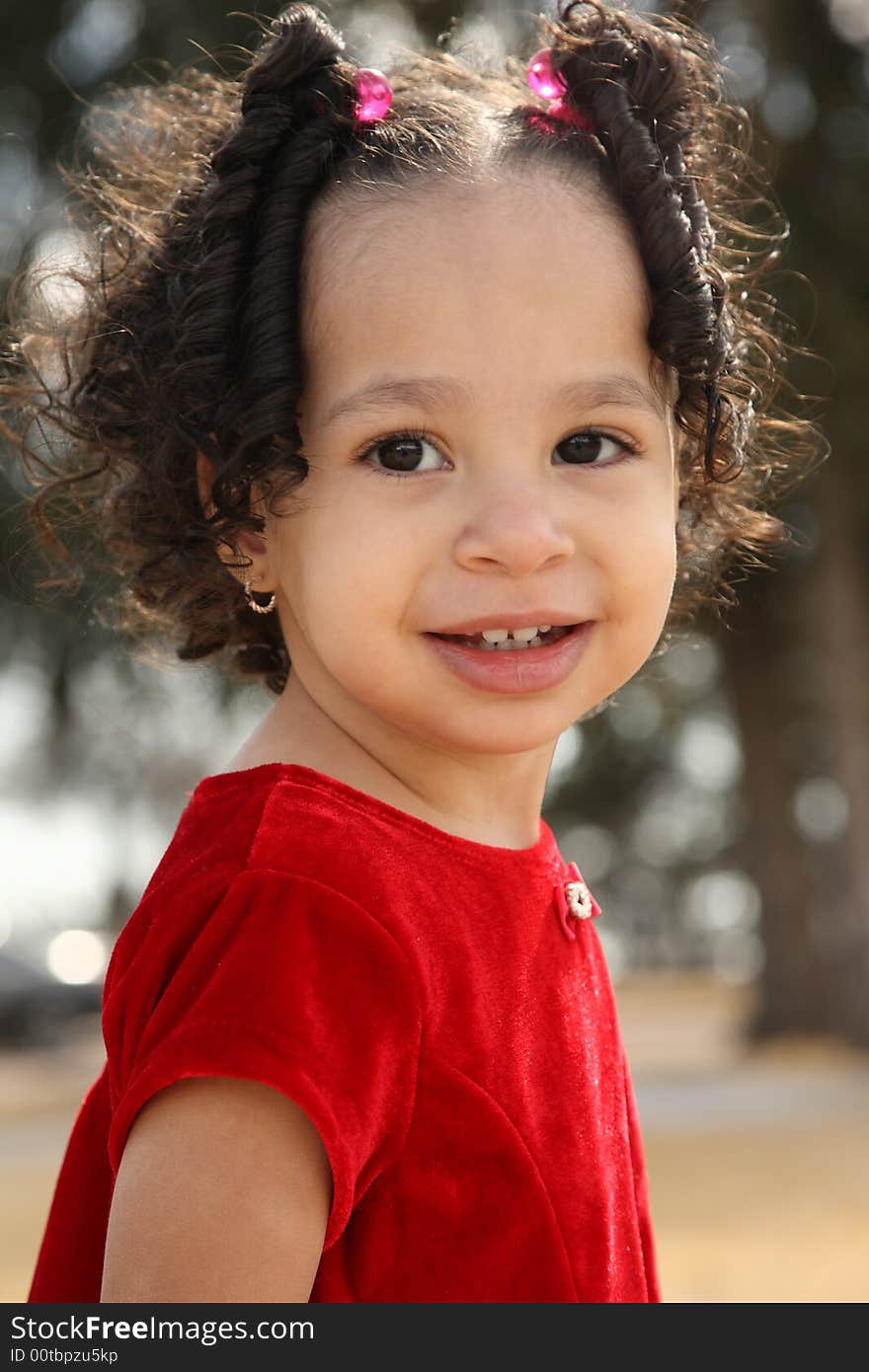 Young beautiful multiracial girl with afro hairstyle. Young beautiful multiracial girl with afro hairstyle