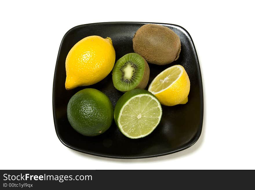 Fruit Plate Isolated on White