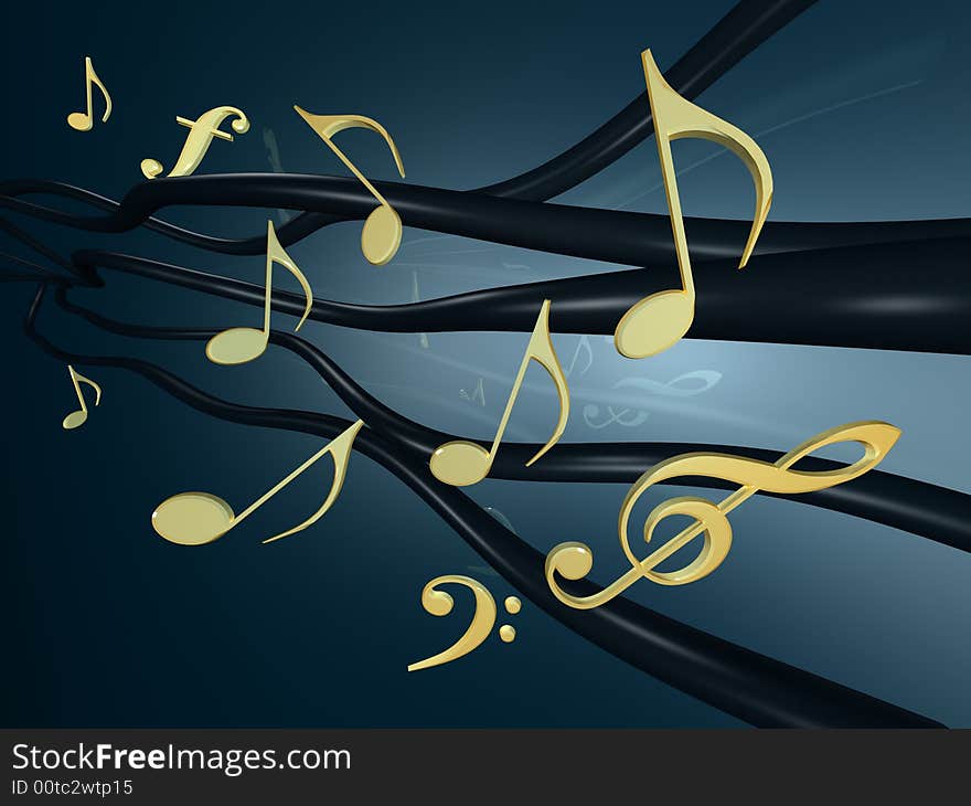 Abstract background with musical elements