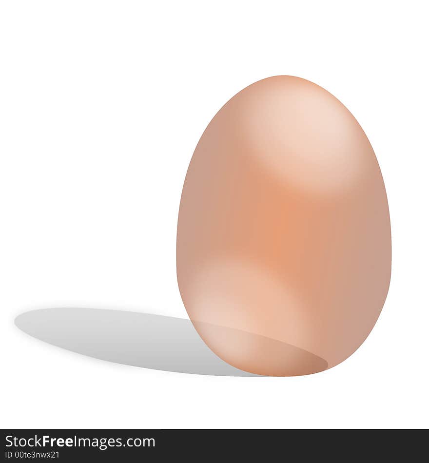 Easter egg illustration isolated on white with cast shadow