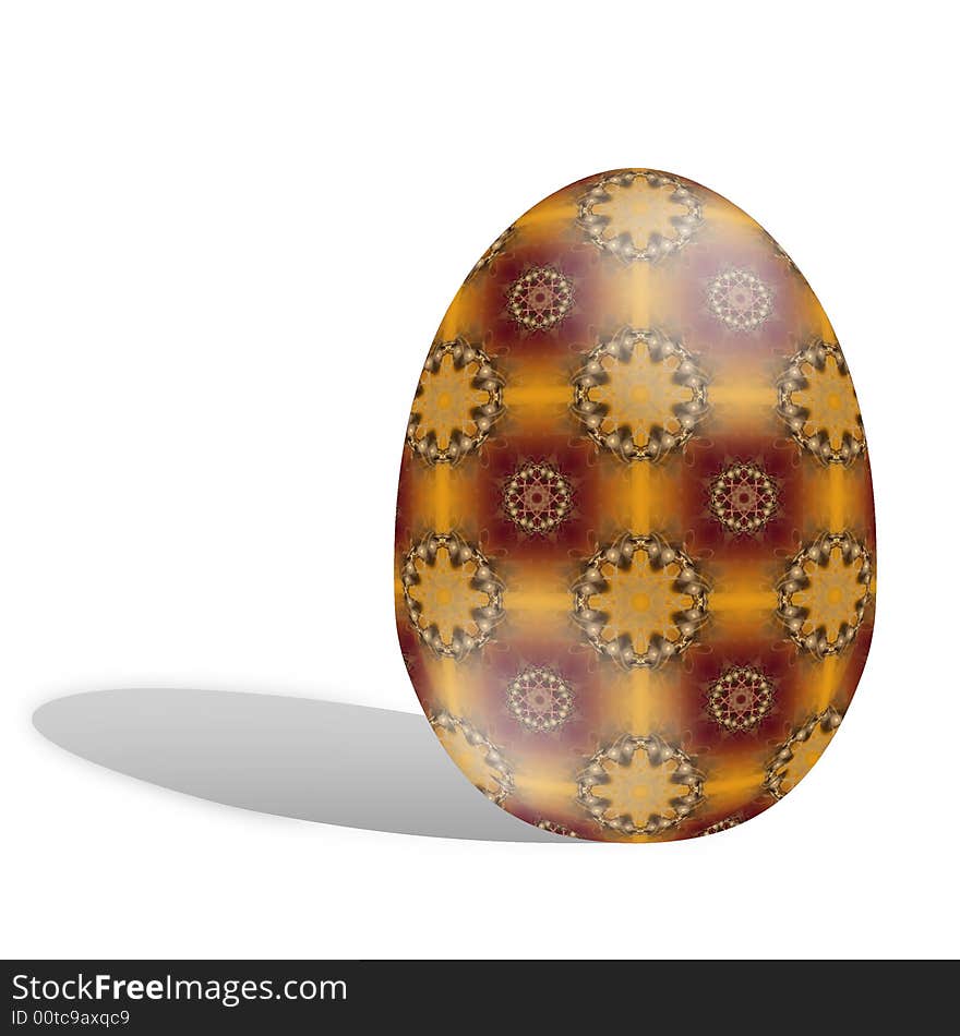 Easter egg illustration isolated on white with cast shadow