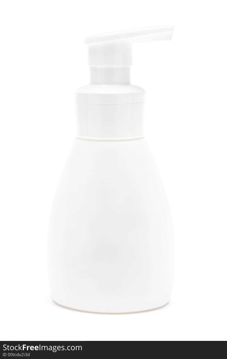 Bottle of liquid soap. White background. Bottle of liquid soap. White background.