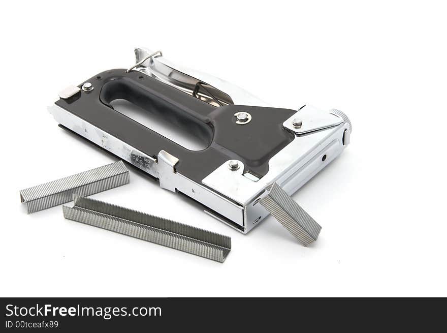 Building stapler on a white background