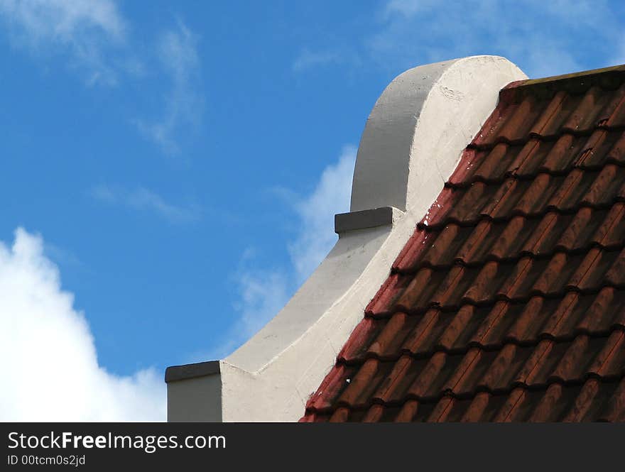 Red tiled roof of an old  house. Red tiled roof of an old  house