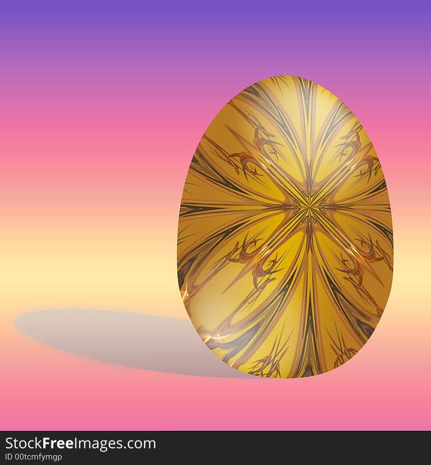 Easter egg illustration with cast shadow