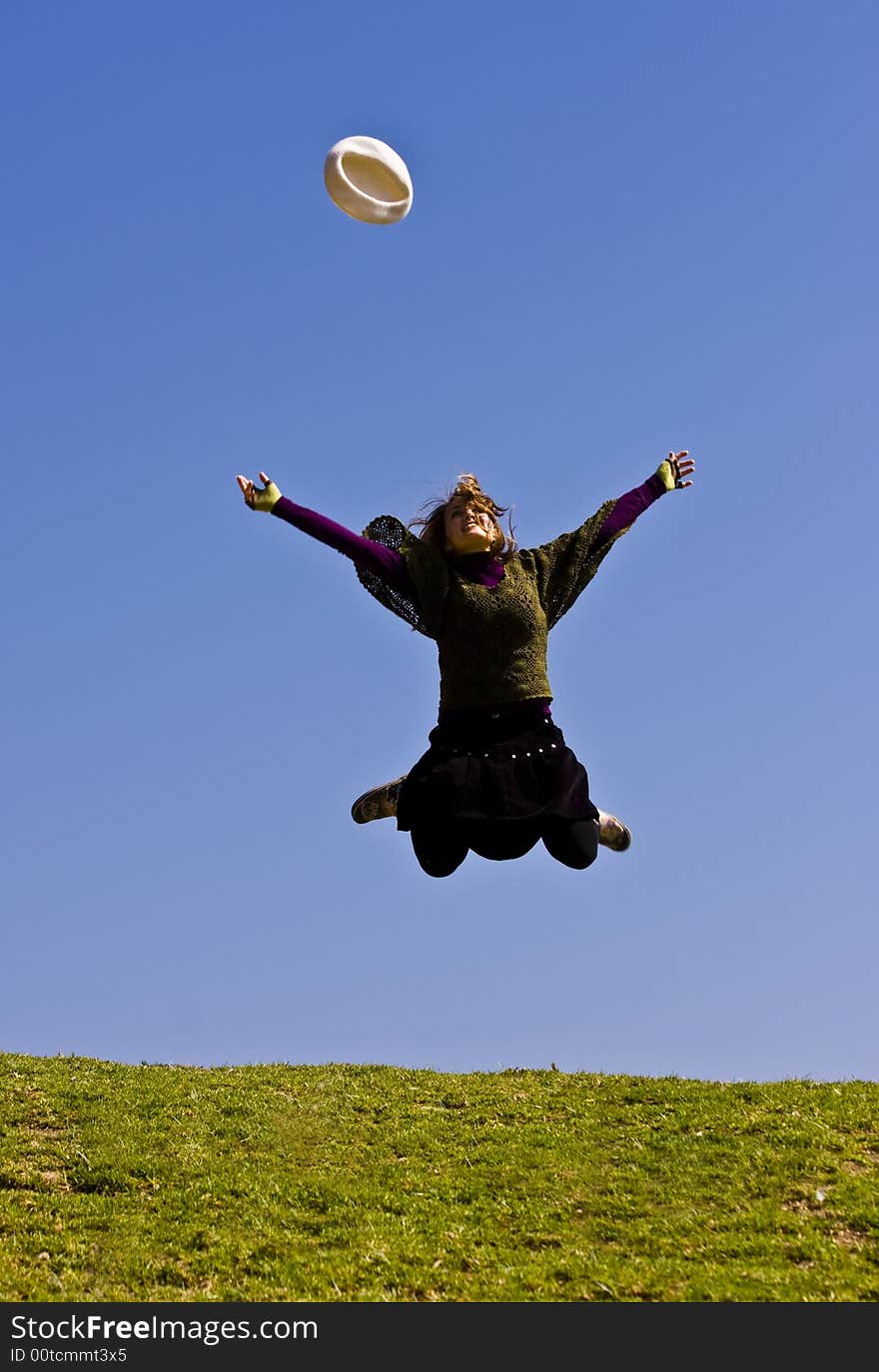 Young Woman Jumping