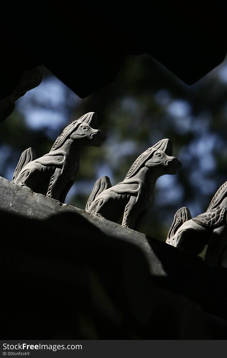 Eaves of the chinese style temple