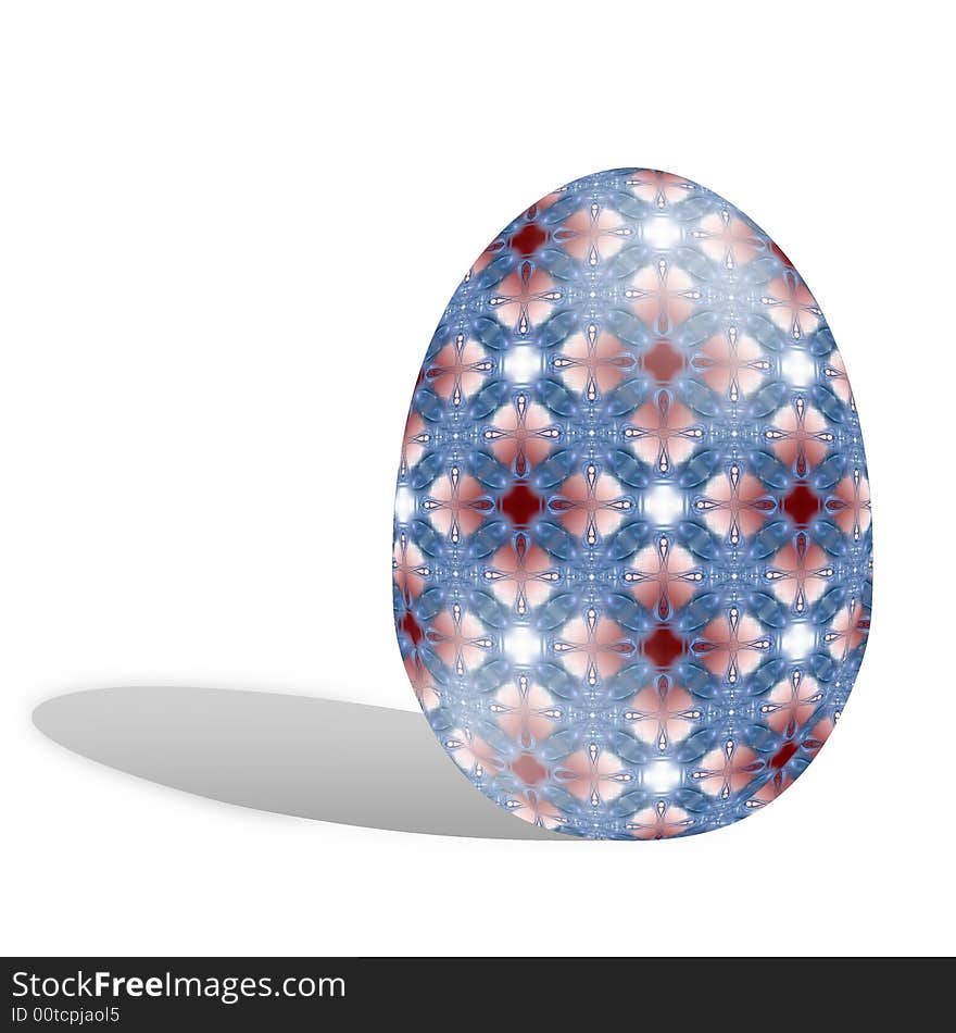 Easter egg illustration isolated on white with cast shadow