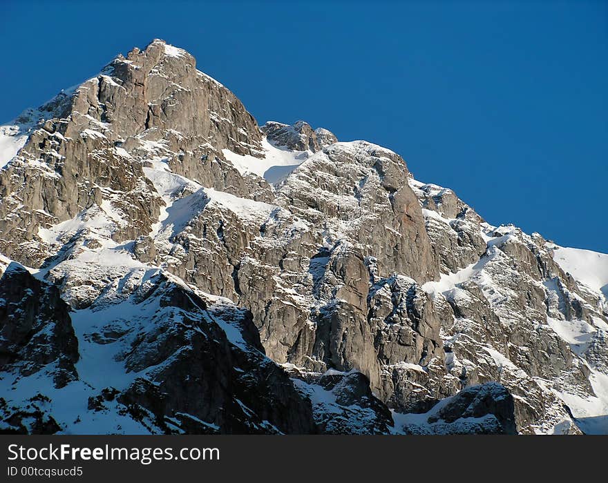 Bucsoiu summit, in Buceg mountains (2492 m altitude). In image is the west steep. Bucsoiu summit, in Buceg mountains (2492 m altitude). In image is the west steep