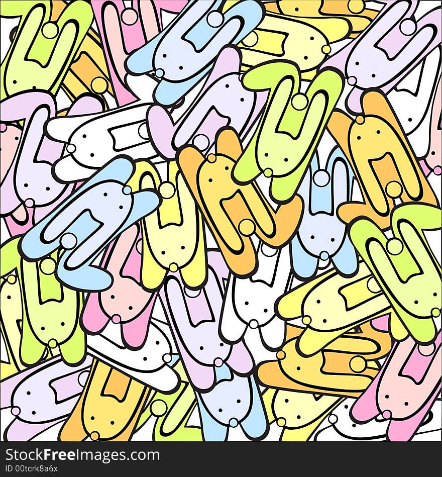 Vector color bunnies