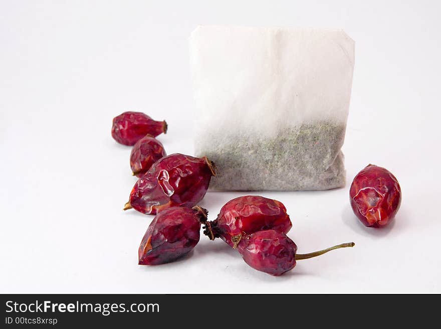 Rose hips and tea bag