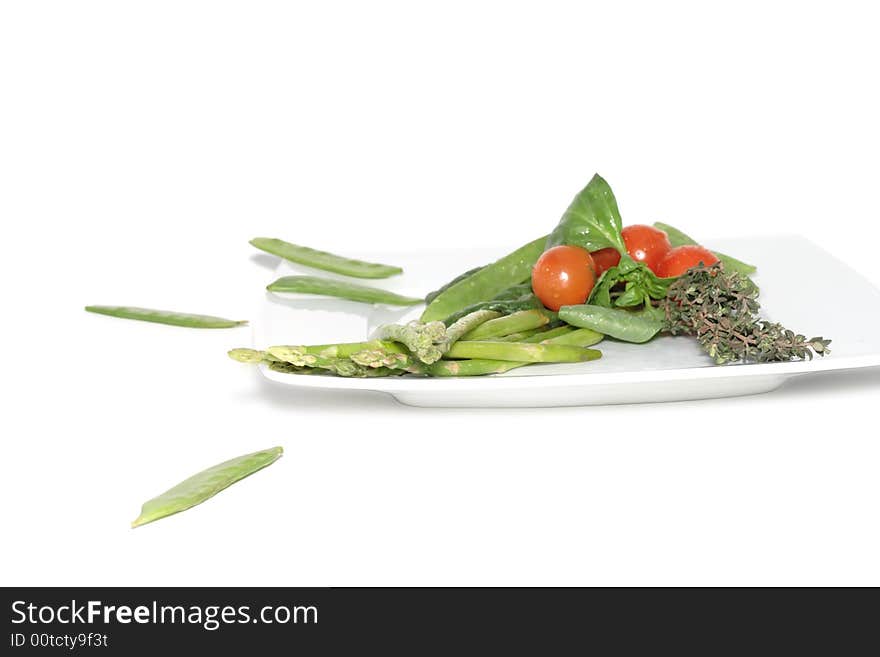 Vegetables on a plate. Still-life. Vegetables on a plate. Still-life.