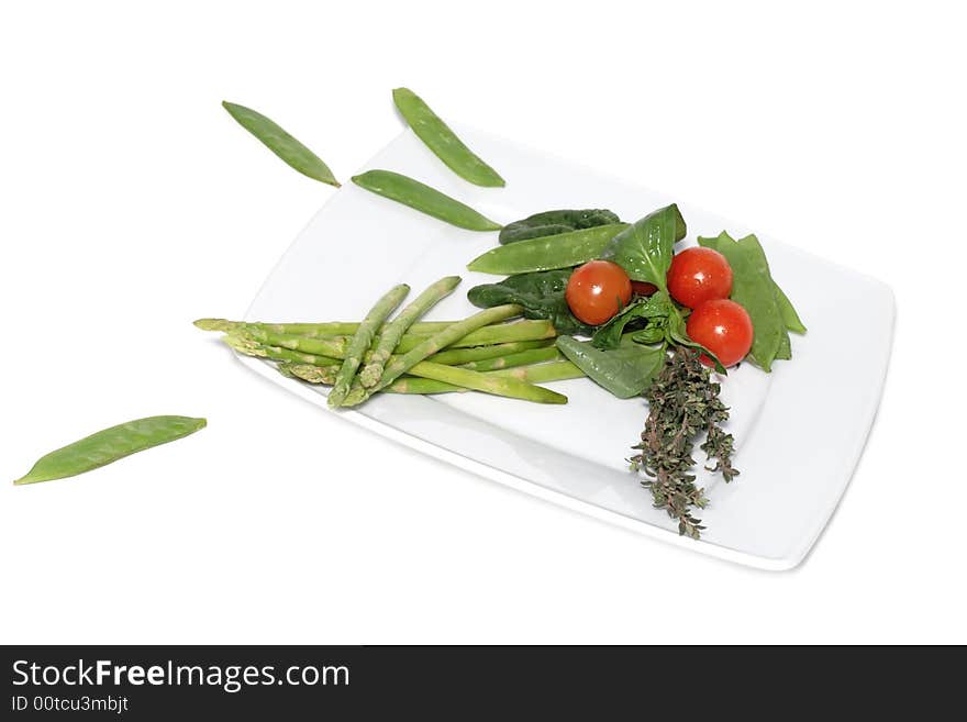 Vegetables on a plate. Still-life. Vegetables on a plate. Still-life.