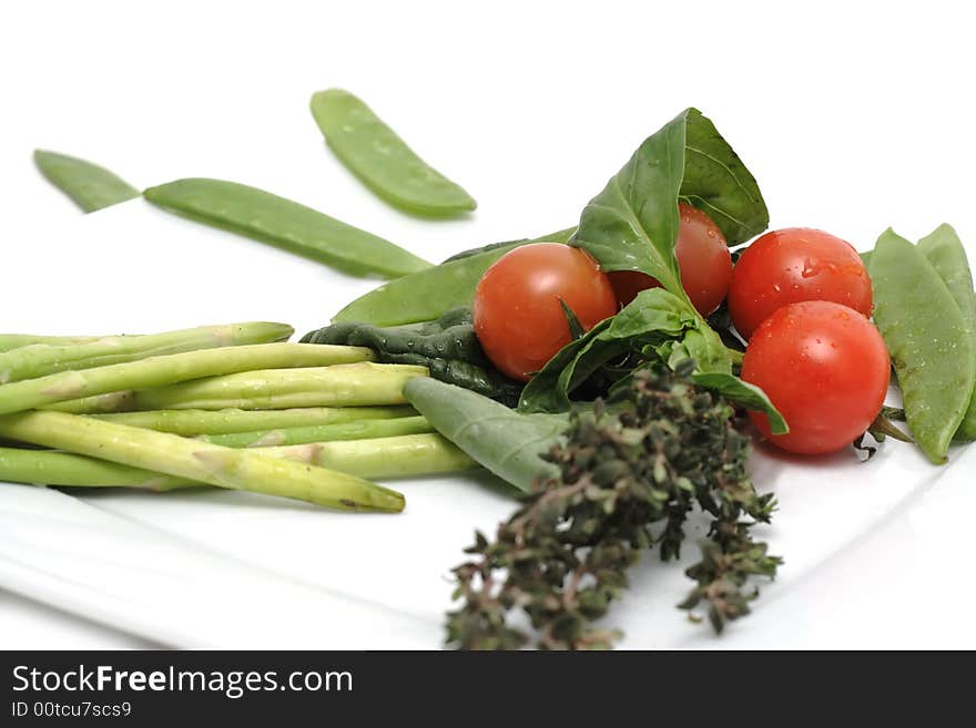 Vegetables on a plate. Still-life. Vegetables on a plate. Still-life.