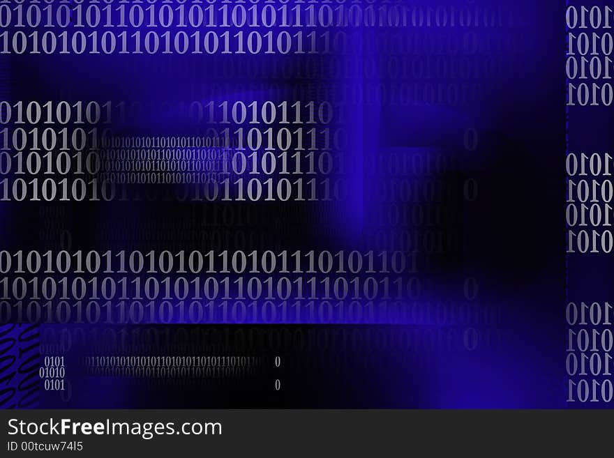 Computer data background with blue faded to black. Computer data background with blue faded to black.