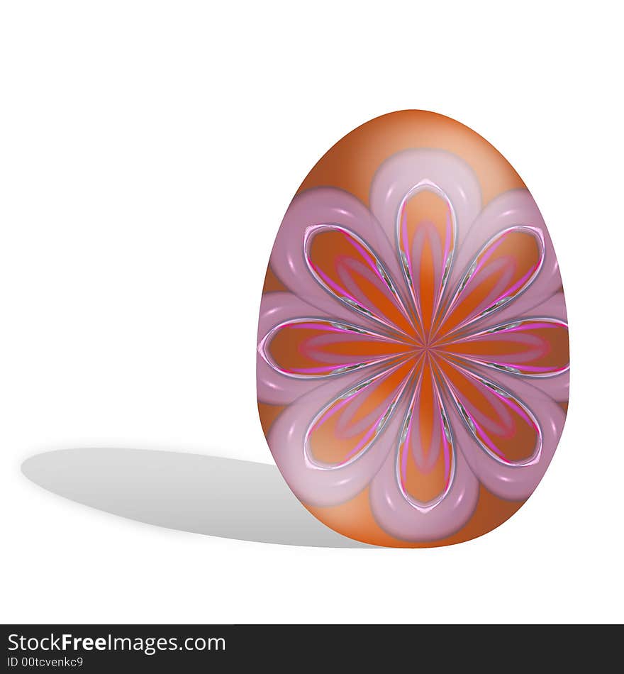 Easter egg illustration isolated on white with cast shadow