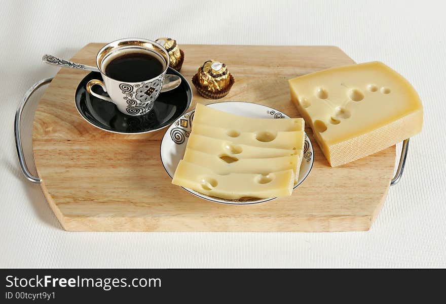 Cheese with coffee