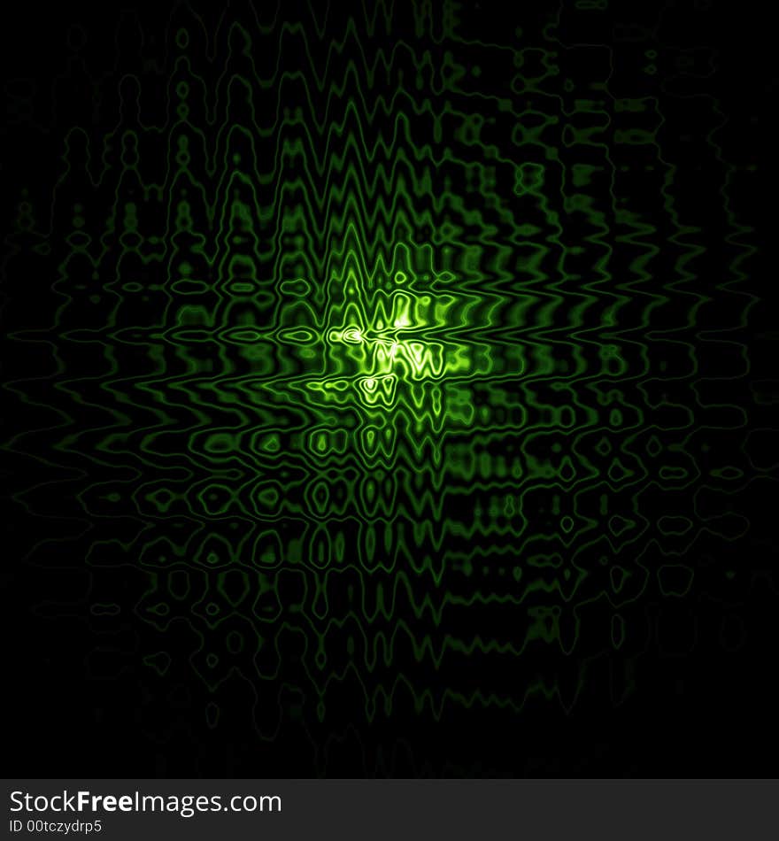 Green abstract background on black. Green abstract background on black