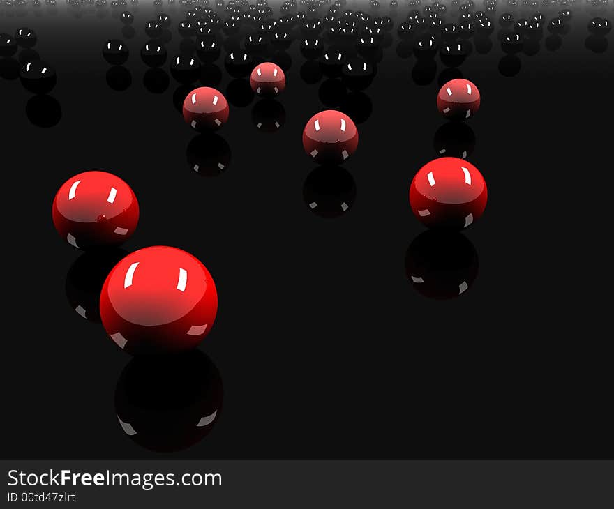 3D colored balls against black background