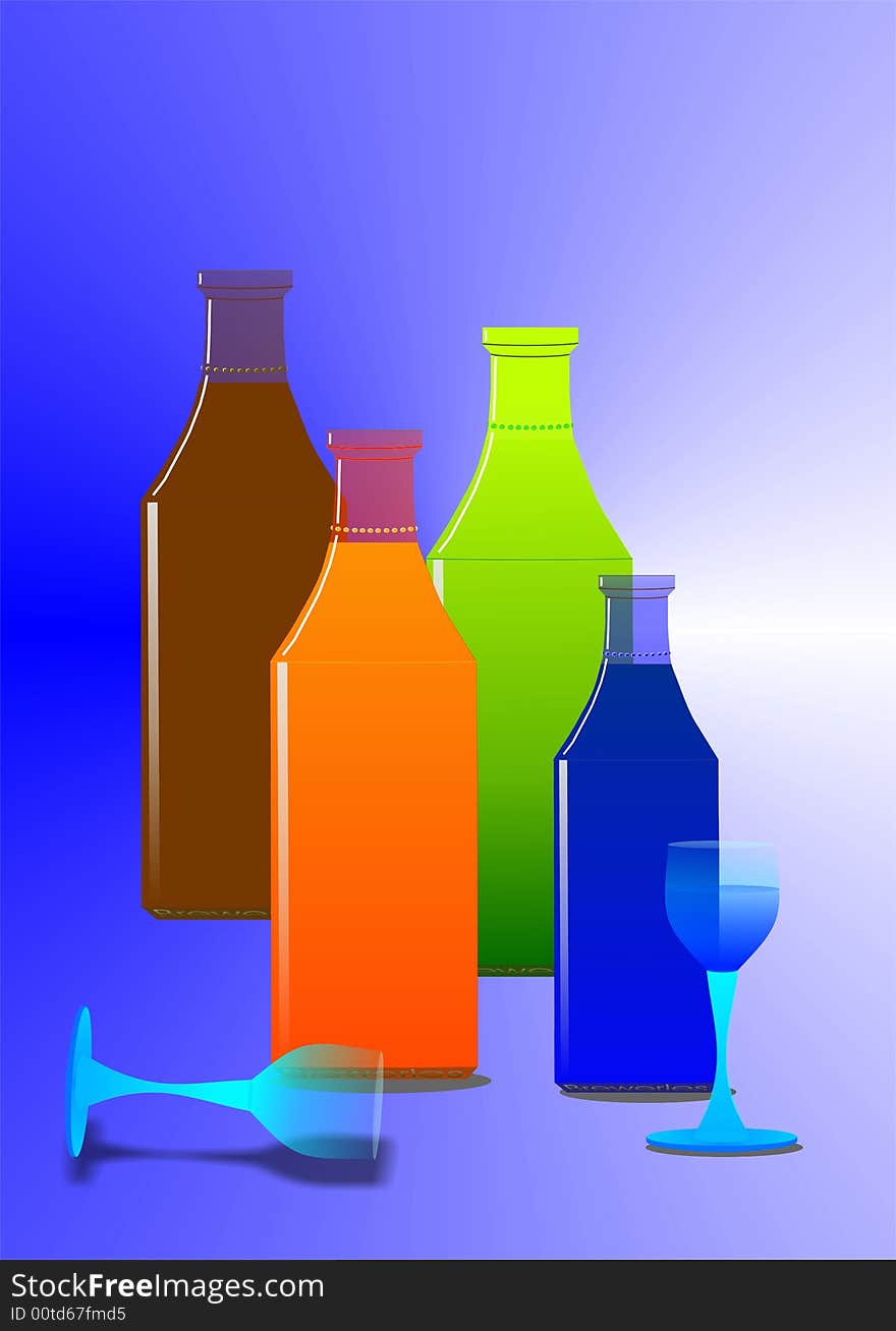 Advertising for a range of bottled drinks, created in Coreldraw10.