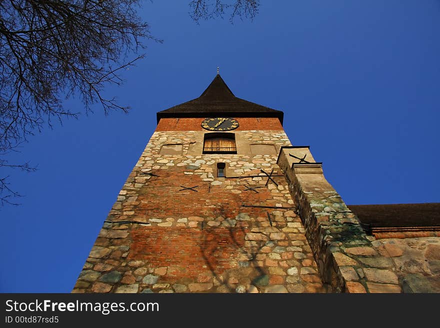 Middle age church tower showing some skilled builders and the Middle age craftsmanship i thing its impressive, its in the town of uppsala in sweden it was build in 1200th century