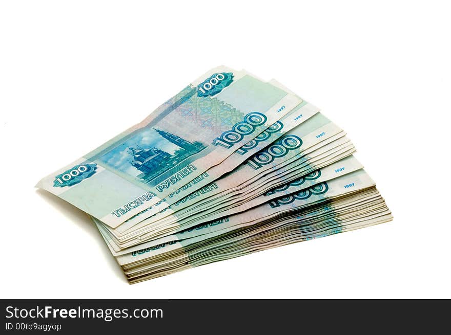 Banknotes on a white background