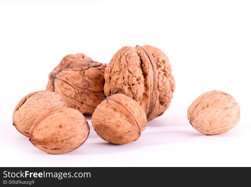 Walnut On White Background