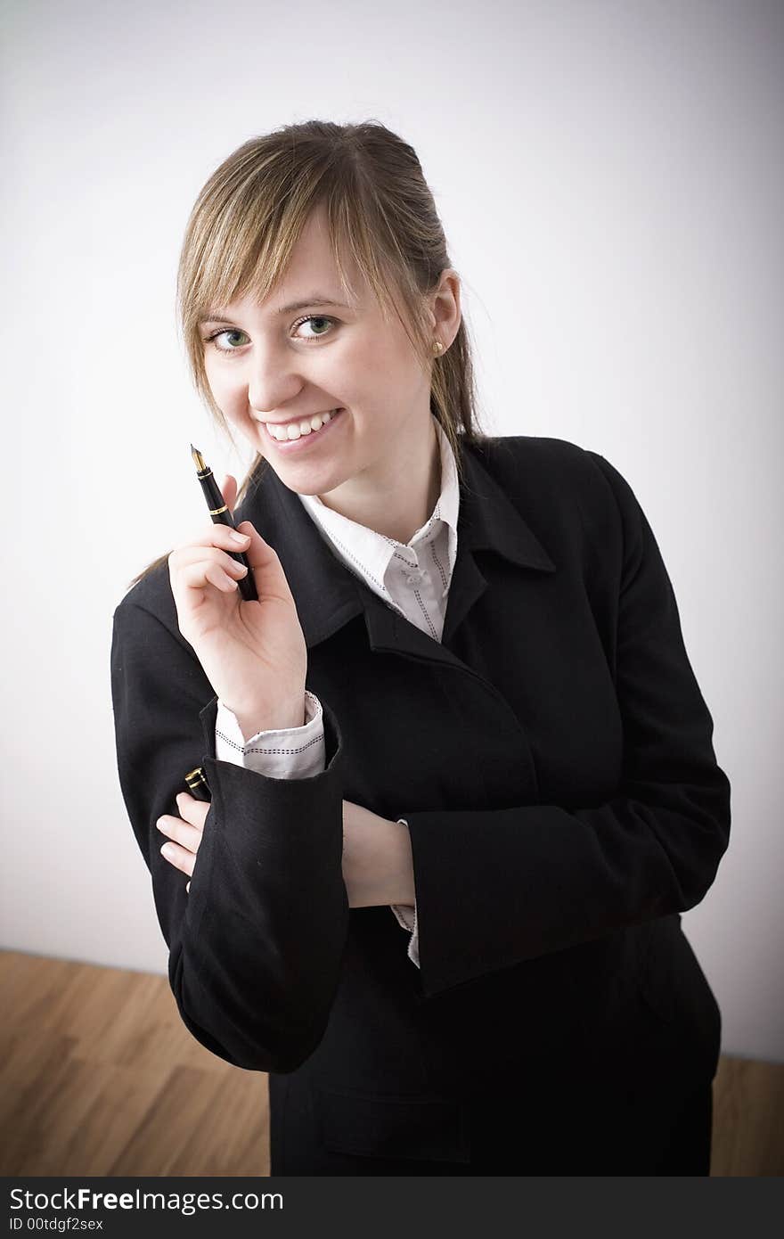 Woman with pen