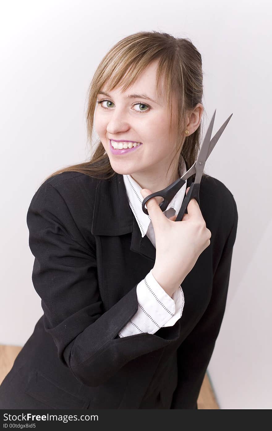 Woman with scissors