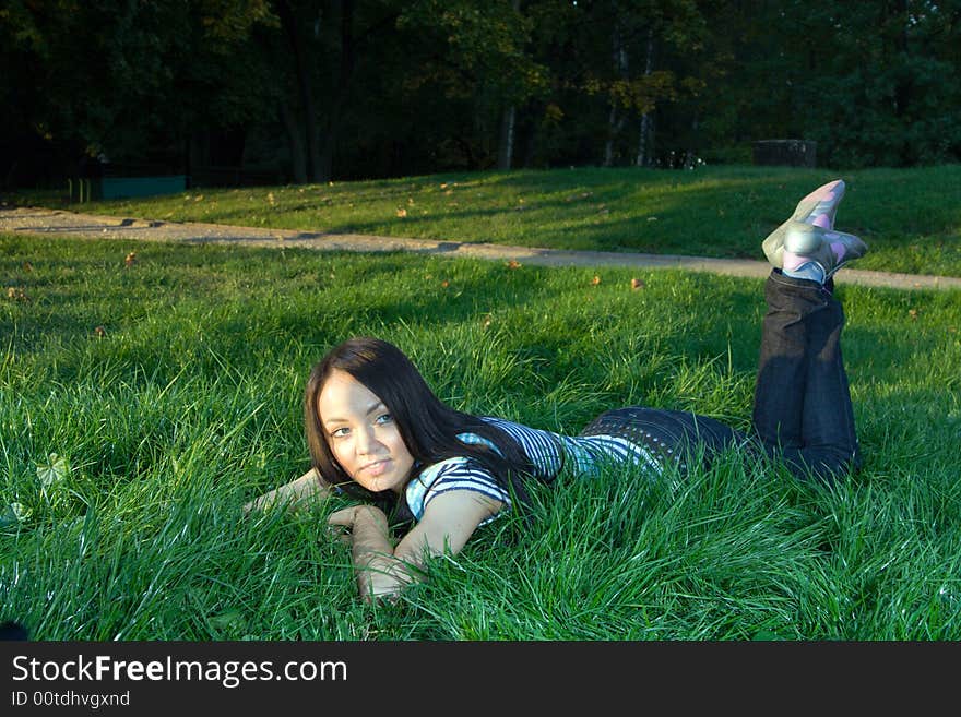 Young Woman At Park