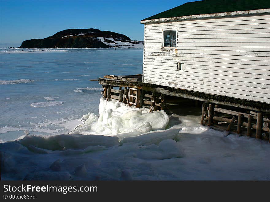 Icy wharf