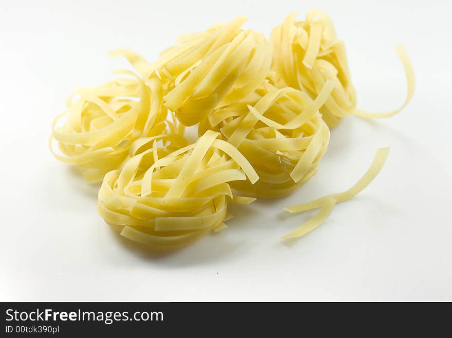 Yellow macaroni on a black&white background