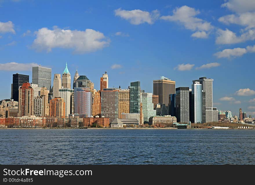 The Lower Manhattan Skyline viewed from Liberty Park New Jersey