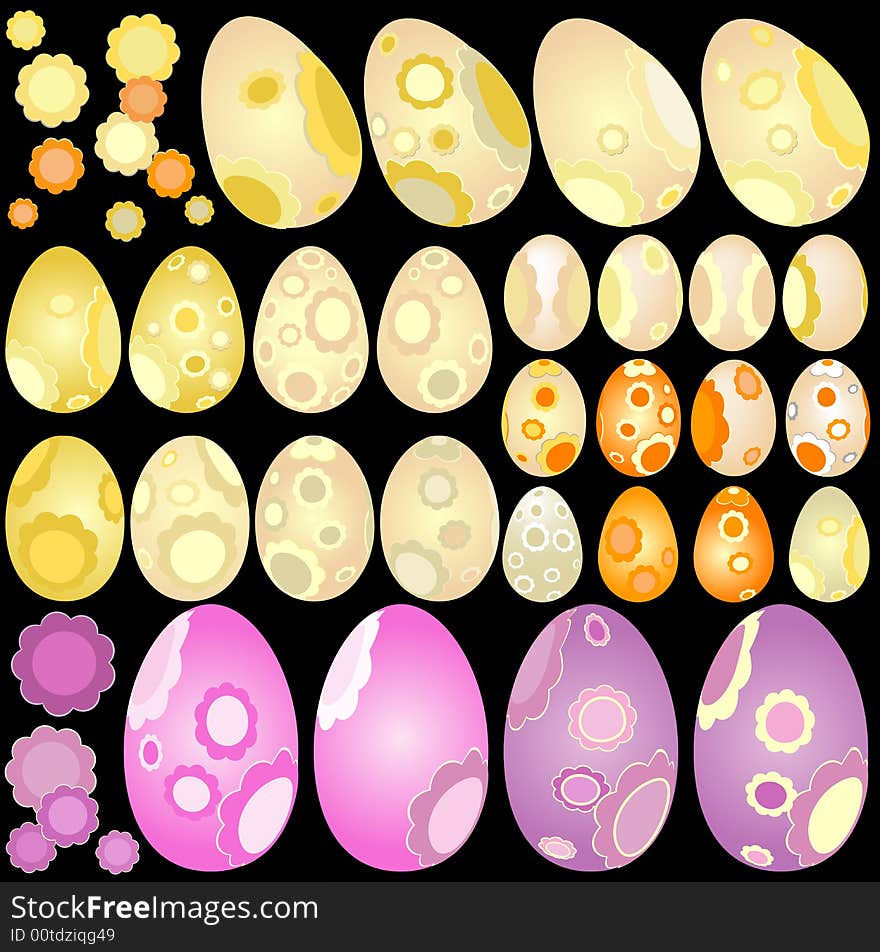 Collection of decorated easter eggs