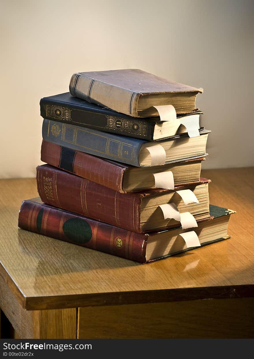 Few old books on the table