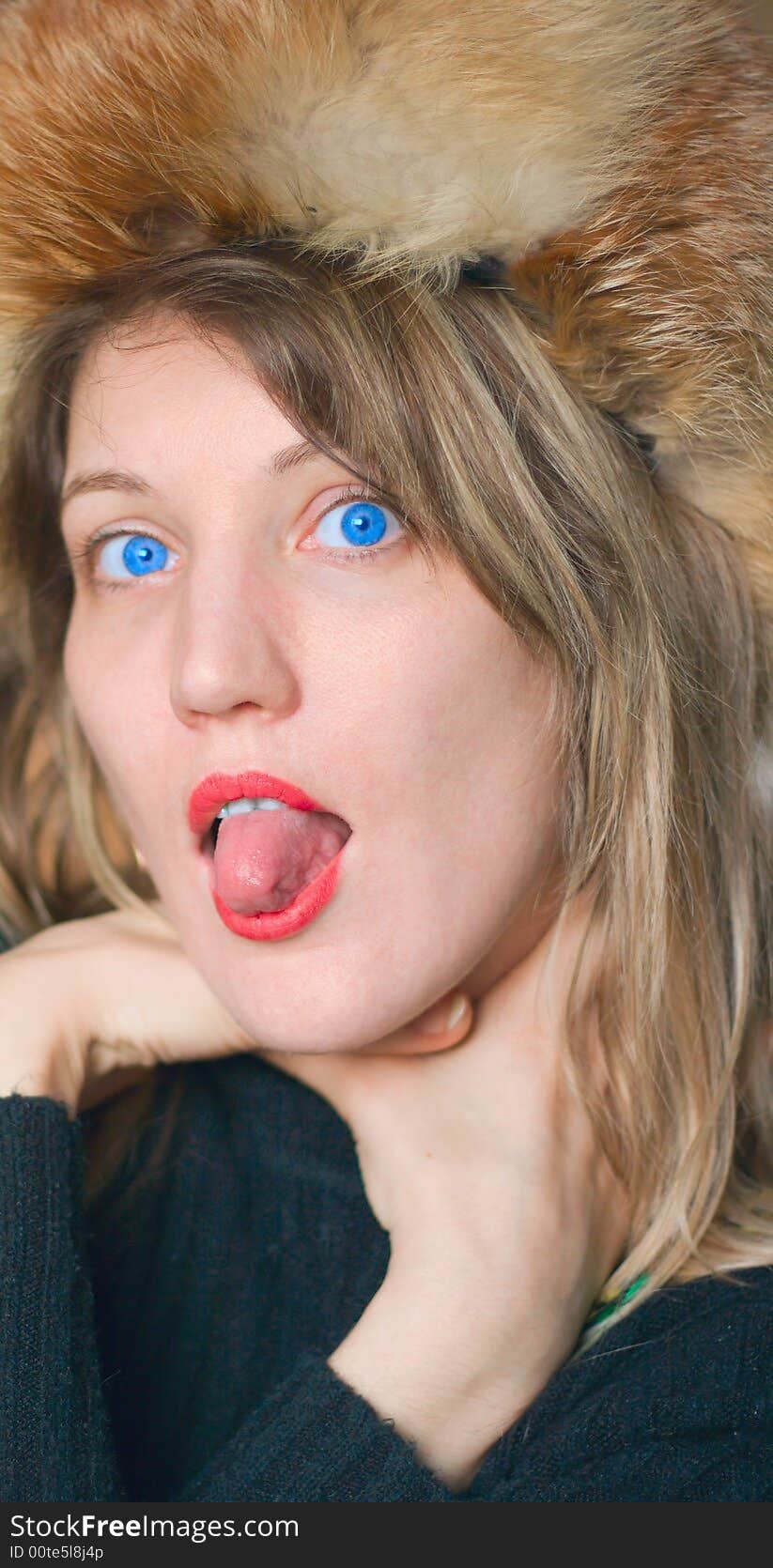 Fun blue eyes woman