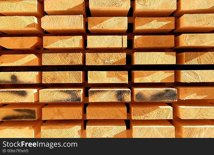 Patterns from a stack of wooden planks