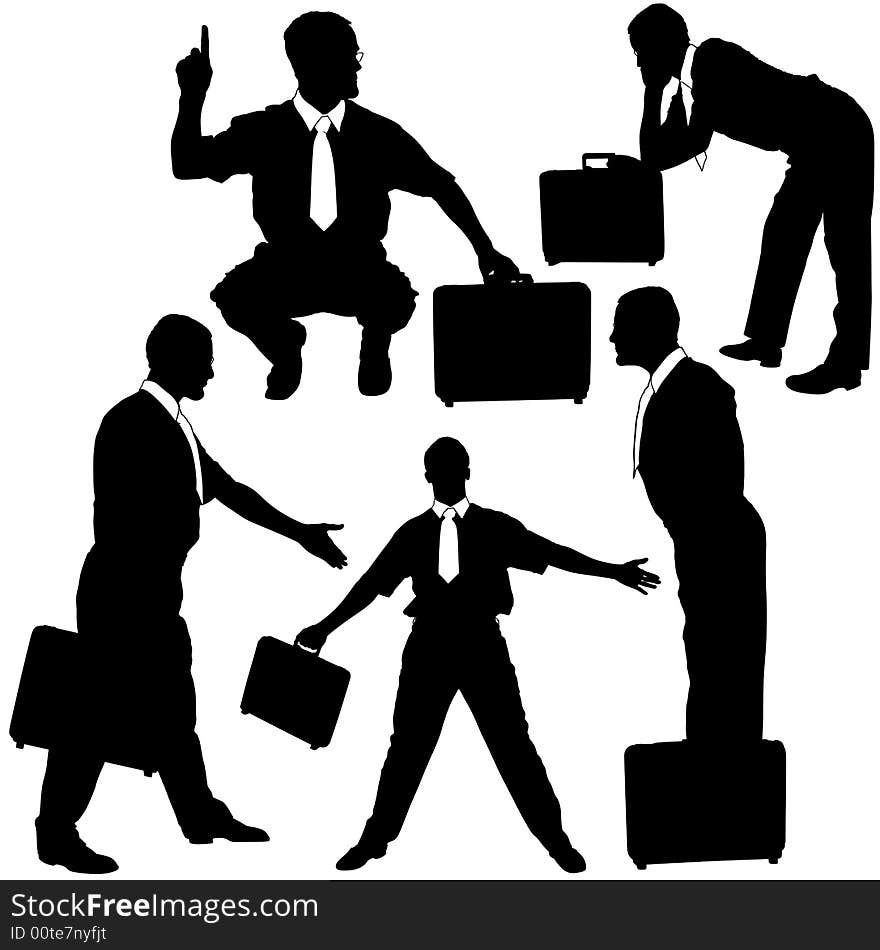 Business Silhouettes 07 - manager with case - illustrations as vector. Business Silhouettes 07 - manager with case - illustrations as vector.