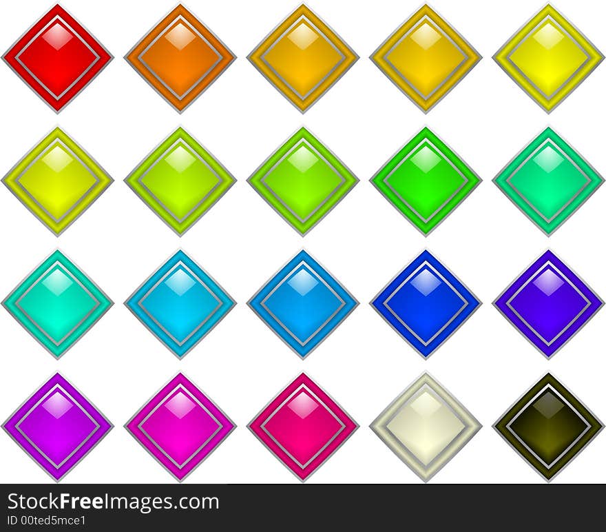 Many color buttons vector illustration