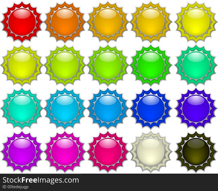 Many color buttons vector illustration